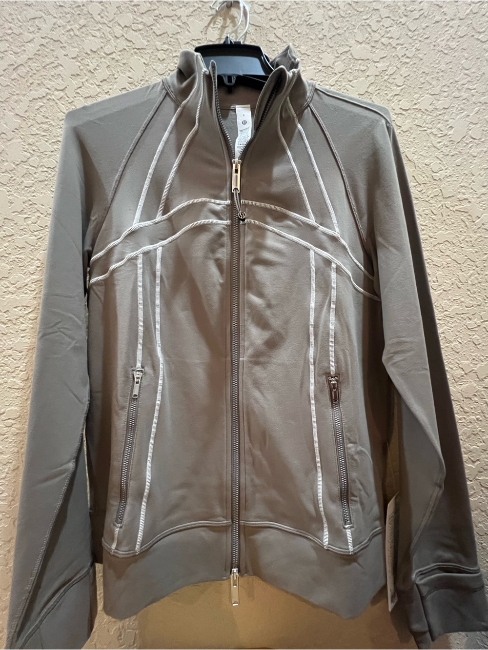 lululemon athletica Define Track Full-Zip Jacket Luon color:WSHG/WHT